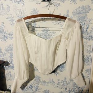 White Long sleeve corset top